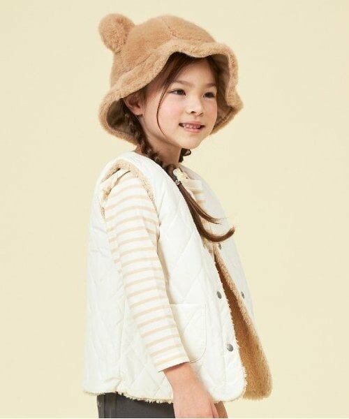 KP / ケーピー ダウンジャケット・ベスト | KP キルト&ボア リバーシブルベスト(90～150) | 詳細18