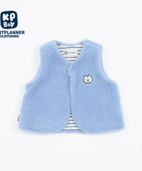 KP / ケーピー ダウンジャケット・ベスト | KPBOY シープボアベスト（ブルー）
