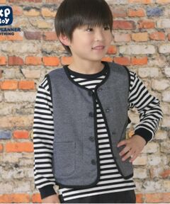 KP / ケーピー ダウンジャケット・ベスト | KPBOY ジャガードヘリンボーン柄ベスト(90～130)