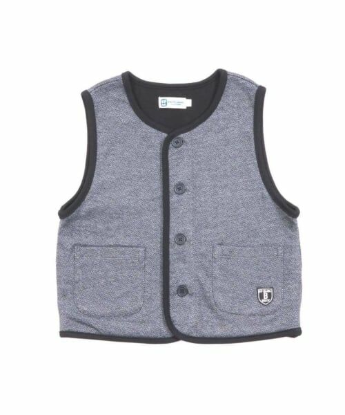 KP / ケーピー ダウンジャケット・ベスト | KPBOY ジャガードヘリンボーン柄ベスト(90～130) | 詳細1