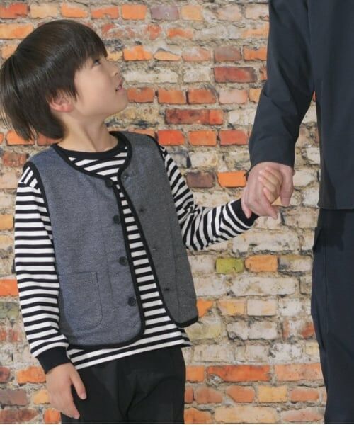 KP / ケーピー ダウンジャケット・ベスト | KPBOY ジャガードヘリンボーン柄ベスト(90～130) | 詳細3