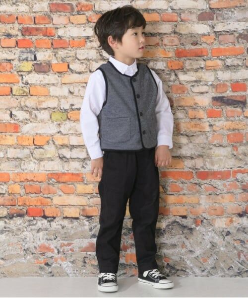 KP / ケーピー ダウンジャケット・ベスト | KPBOY ジャガードヘリンボーン柄ベスト(90～130) | 詳細5