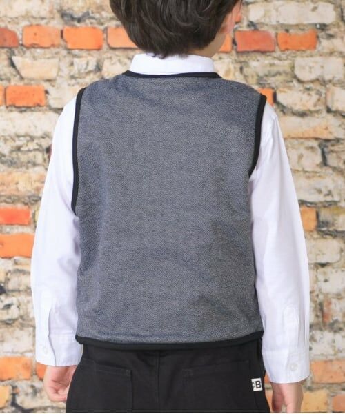 KP / ケーピー ダウンジャケット・ベスト | KPBOY ジャガードヘリンボーン柄ベスト(90～130) | 詳細8