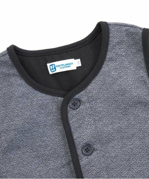 KP / ケーピー ダウンジャケット・ベスト | KPBOY ジャガードヘリンボーン柄ベスト(90～130) | 詳細9