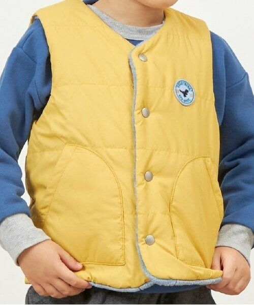 KP / ケーピー ダウンジャケット・ベスト | KPBOY 恐竜リバーシブル裏ボア中綿ベスト(80～130) | 詳細10