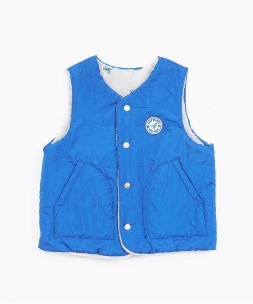 KP / ケーピー ダウンジャケット・ベスト | KPBOY 恐竜リバーシブル裏ボア中綿ベスト(80～130) | 詳細13