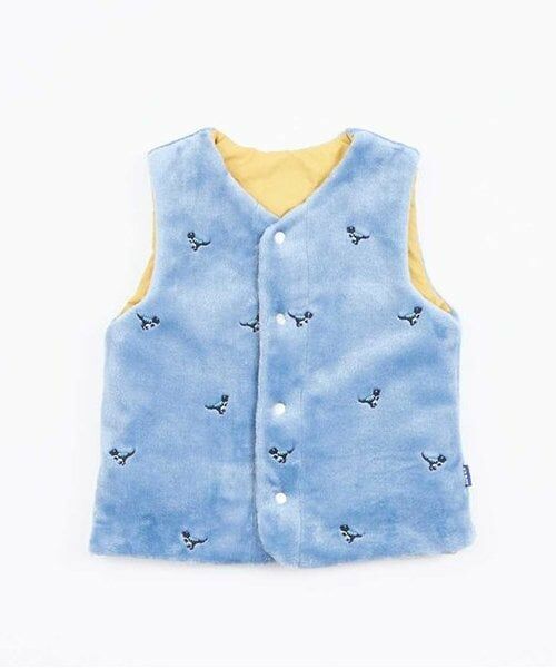 KP / ケーピー ダウンジャケット・ベスト | KPBOY 恐竜リバーシブル裏ボア中綿ベスト(80～130) | 詳細15