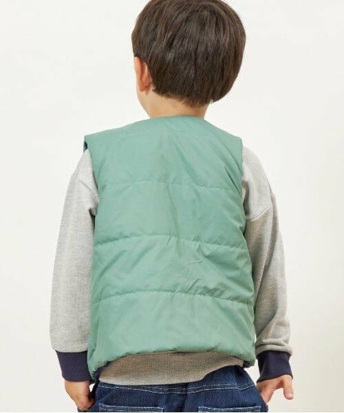 KP / ケーピー ダウンジャケット・ベスト | KPBOY 恐竜リバーシブル裏ボア中綿ベスト(80～130) | 詳細3