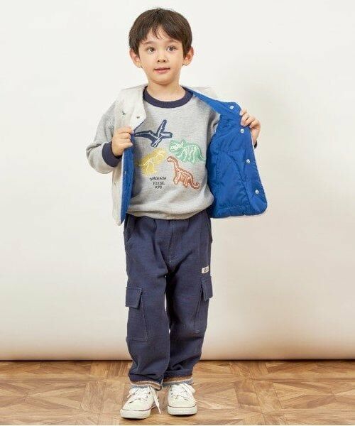 KP / ケーピー ダウンジャケット・ベスト | KPBOY 恐竜リバーシブル裏ボア中綿ベスト(80～130) | 詳細8