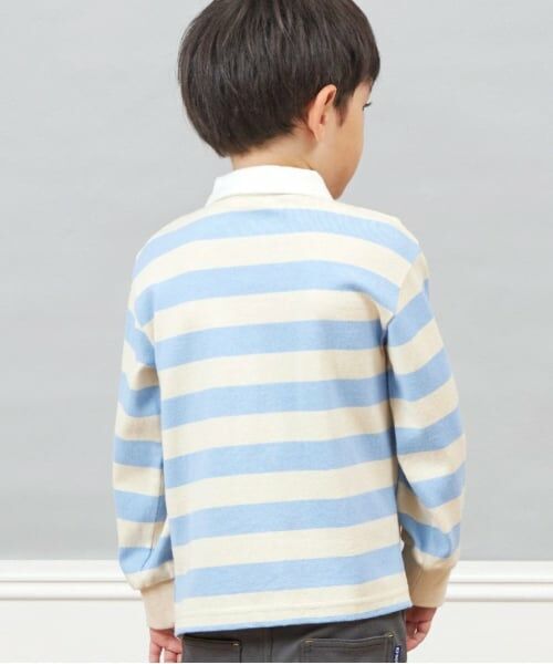 KP / ケーピー ポロシャツ | KPBOY ワッペン付き太ボーダー長袖ラガーシャツ(90～140) | 詳細10
