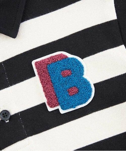 KP / ケーピー ポロシャツ | KPBOY ワッペン付き太ボーダー長袖ラガーシャツ(90～140) | 詳細4