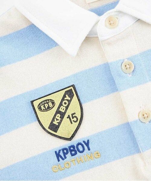 KP / ケーピー ポロシャツ | KPBOY ワッペン付き太ボーダー長袖ラガーシャツ(90～140) | 詳細6