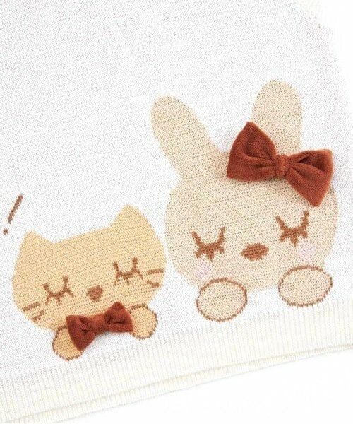 KP / ケーピー ダウンジャケット・ベスト | KP うさぎ＆ネコ ニットベスト(90～150) | 詳細6