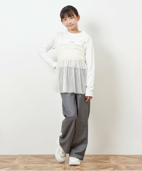 KP / ケーピー Tシャツ | troislapins チュールキャミ＆長袖Tシャツセット(140～160) | 詳細10