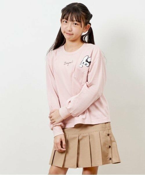 KP / ケーピー Tシャツ | troislapins うさぎワッペン長袖Tシャツ(140～160) | 詳細3