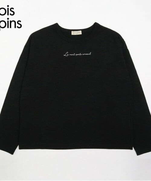 KP / ケーピー Tシャツ | troislapins プリント長袖Tシャツ(140～160)（黒）