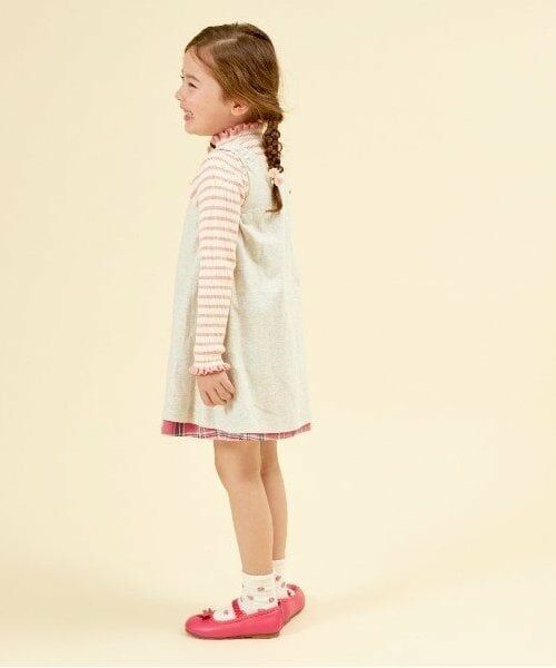 KP / ケーピー ミニ丈・ひざ丈ワンピース | KP チェックリバーシブルジャンパースカート(80~140) | 詳細10