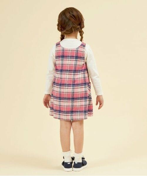 KP / ケーピー ミニ丈・ひざ丈ワンピース | KP チェックリバーシブルジャンパースカート(80~140) | 詳細13