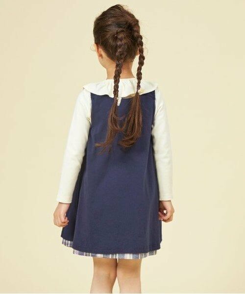 KP / ケーピー ミニ丈・ひざ丈ワンピース | KP チェックリバーシブルジャンパースカート(80~140) | 詳細17
