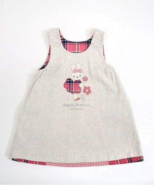 KP / ケーピー ミニ丈・ひざ丈ワンピース | KP チェックリバーシブルジャンパースカート(80~140) | 詳細6