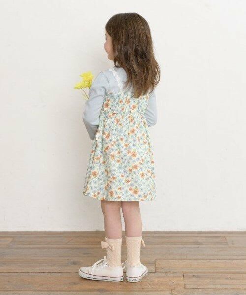 KP / ケーピー ミニ丈・ひざ丈ワンピース | KP コスモス柄レイヤード風長袖ワンピース(80～150) | 詳細11