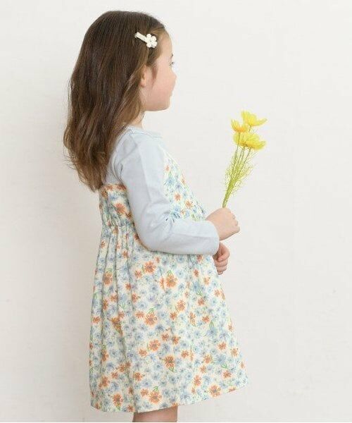 KP / ケーピー ミニ丈・ひざ丈ワンピース | KP コスモス柄レイヤード風長袖ワンピース(80～150) | 詳細12