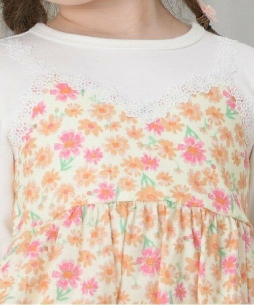KP / ケーピー ミニ丈・ひざ丈ワンピース | KP コスモス柄レイヤード風長袖ワンピース(80～150) | 詳細9