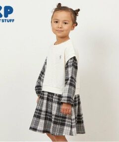 KP / ケーピー ミニ丈・ひざ丈ワンピース | KP レイヤード風チェックワンピース(90～160)