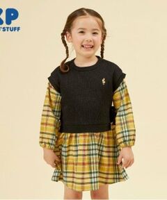 KP / ケーピー ミニ丈・ひざ丈ワンピース | KP レイヤード風チェックワンピース(90～160)