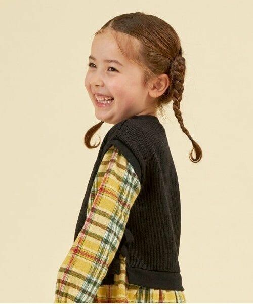 KP / ケーピー ミニ丈・ひざ丈ワンピース | KP レイヤード風チェックワンピース(90～160) | 詳細17