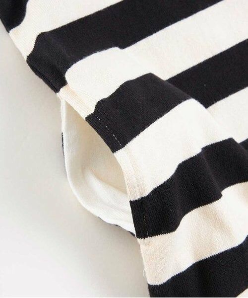 KP / ケーピー ミニ丈・ひざ丈ワンピース | KP 太ボーダー裾スカラップワンピース(90～160) | 詳細15