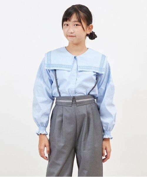 KP / ケーピー シャツ・ブラウス | troislapins ビッグカラーブラウス(140～160) | 詳細11