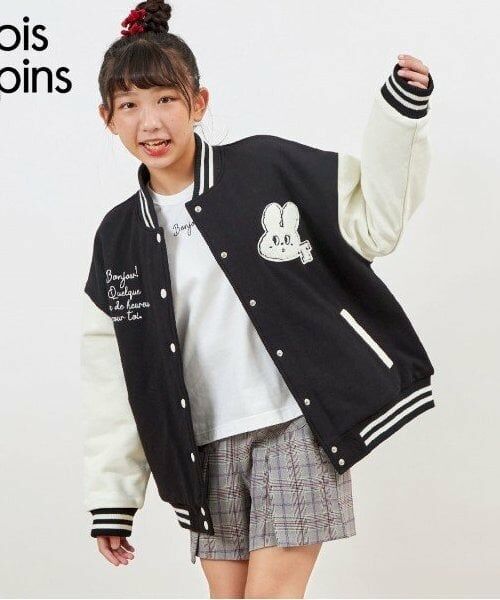 KP / ケーピー ブルゾン | troislapins うさぎワッペンスタジャン(140～160)（黒）