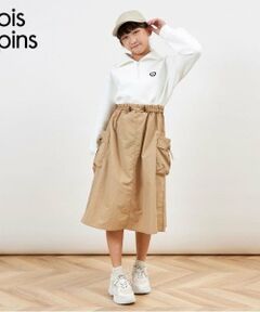 KP / ケーピー ミニ丈・ひざ丈ワンピース | troislapins ハーフジップドッキングカーゴワンピース(140～160)