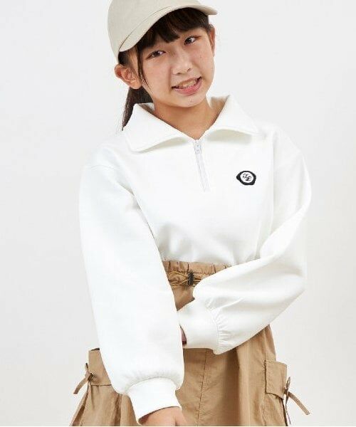 KP / ケーピー ミニ丈・ひざ丈ワンピース | troislapins ハーフジップドッキングカーゴワンピース(140～160) | 詳細13