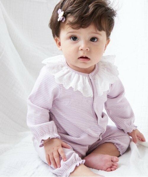 KP / ケーピー ロンパース | KP レース衿ボーダー柄2WAYオール | 詳細1