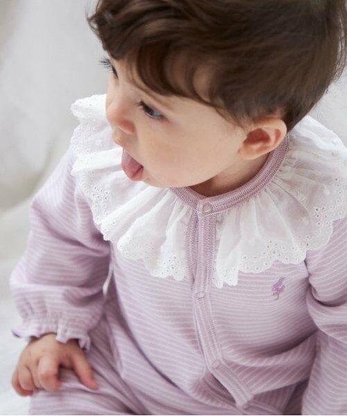 KP / ケーピー ロンパース | KP レース衿ボーダー柄2WAYオール | 詳細3