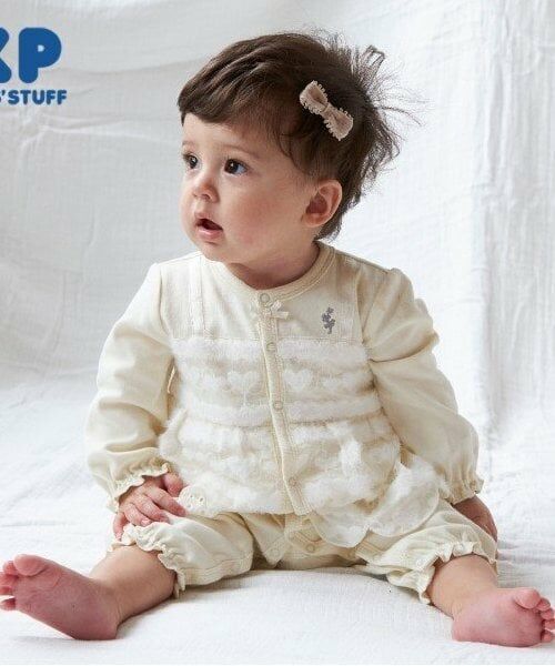 KP / ケーピー ロンパース | KP 花柄レースドッキングカバーオール（オフ ホワイト）