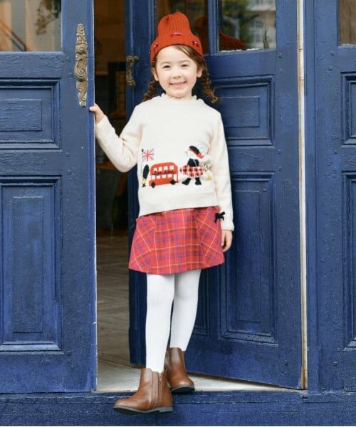 KP / ケーピー ショート・ハーフ・半端丈パンツ | KP(ケーピー)チェックスカート風キュロット(90～140) | 詳細1