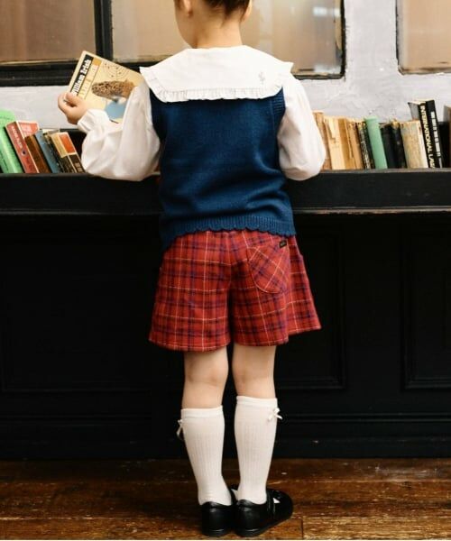 KP / ケーピー ショート・ハーフ・半端丈パンツ | KP(ケーピー)チェックスカート風キュロット(90～140) | 詳細4