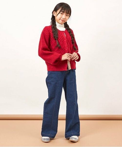 KP / ケーピー その他パンツ | troislapins(トロワラパン)移動ポケット付きデニムパンツ(140~160) | 詳細1