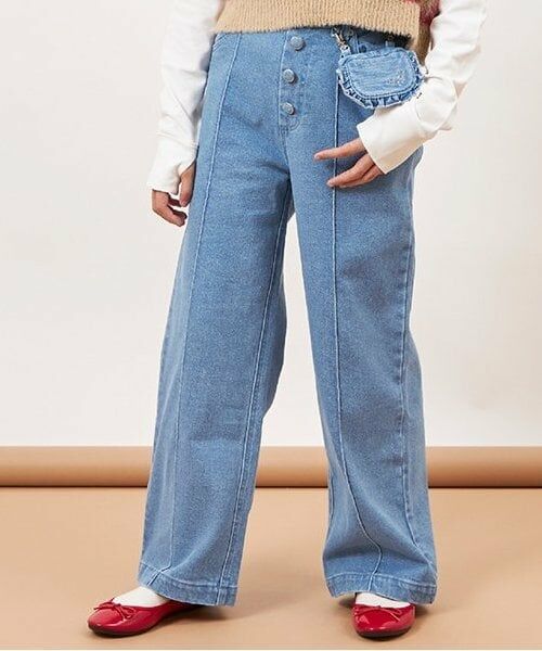 KP / ケーピー その他パンツ | troislapins(トロワラパン)移動ポケット付きデニムパンツ(140~160) | 詳細9