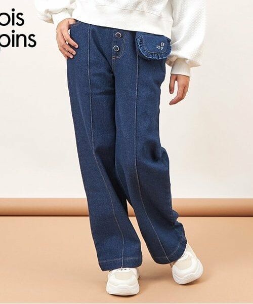 KP / ケーピー その他パンツ | troislapins(トロワラパン)移動ポケット付きデニムパンツ(140~160)(インク ブルー)