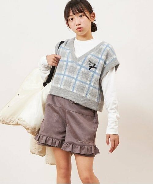 KP / ケーピー ショート・ハーフ・半端丈パンツ | troislapins(トロワラパン)ストレッチスウェードショートパンツ(140~160) | 詳細11