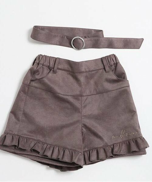 KP / ケーピー ショート・ハーフ・半端丈パンツ | troislapins(トロワラパン)ストレッチスウェードショートパンツ(140~160) | 詳細13