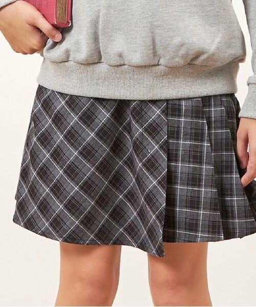 KP / ケーピー ミニ・ひざ丈スカート | troislapins(トロワラパン)ラッププリーツスカート(140～160) | 詳細3