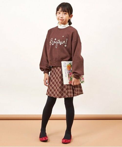 KP / ケーピー ミニ・ひざ丈スカート | troislapins(トロワラパン)ラッププリーツスカート(140～160) | 詳細4