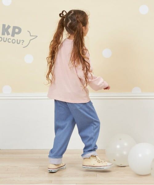 KP / ケーピー その他パンツ | KP coucou(ケーピーククー)裾リボンデニム風パンツ(80～140) | 詳細2
