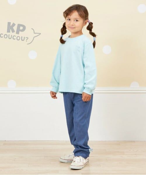 KP / ケーピー その他パンツ | KP coucou(ケーピーククー)裾リボンデニム風パンツ(80～140) | 詳細5