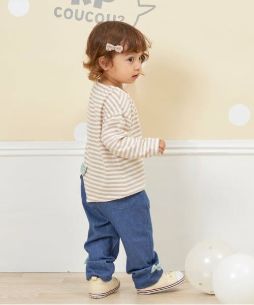 KP / ケーピー その他パンツ | KP coucou(ケーピーククー)裾リボンデニム風パンツ(80～140) | 詳細8
